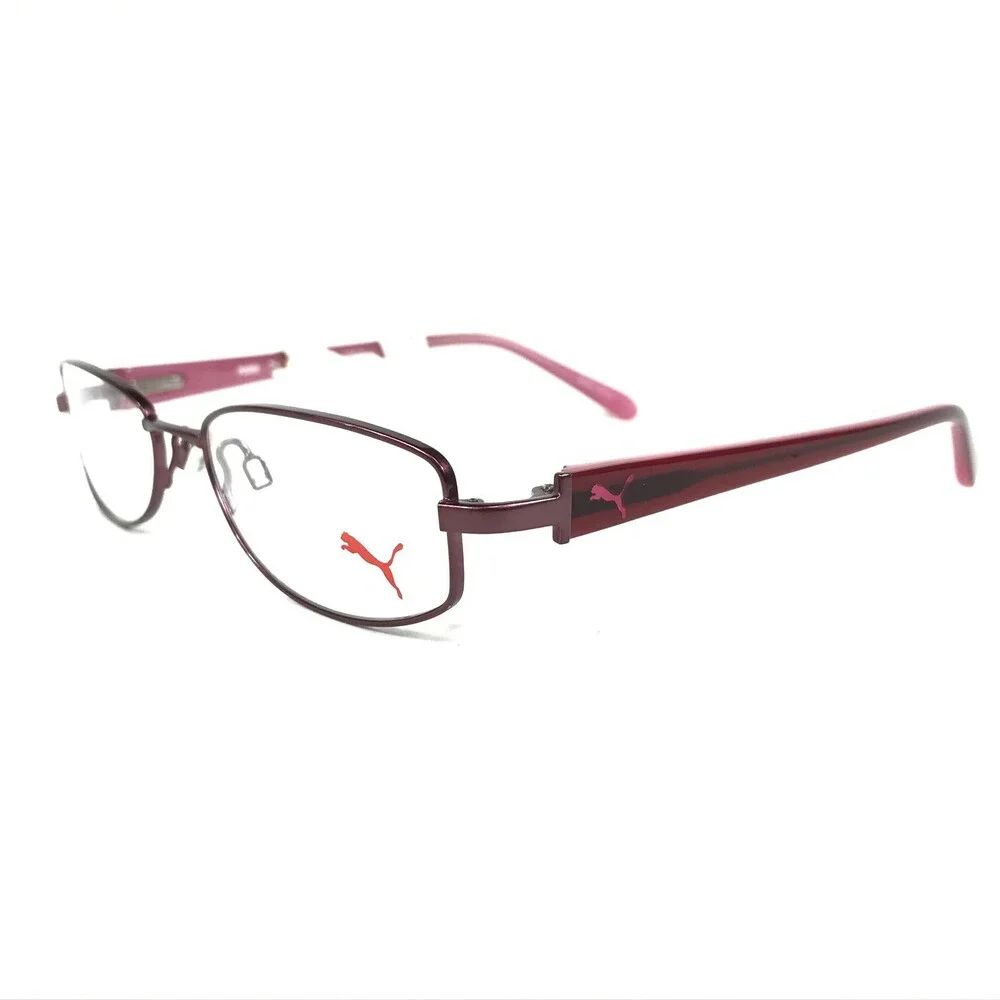 Puma Eyeglasses Frames PU15356 WI Pink Rectangular Oval Full Wire Rim 50-16-135
